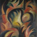 Wendigo,
1966, oil on masonite, 30" x 24", signed