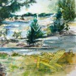 Sun-Scape Inn, 1989, watercolour, 20" x 14", signed