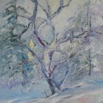 Basswood in Winter, 1981, oil on masonite, 30" x 24", signed
