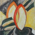 Mandorla, circa 1955, oil on masonite, 24" x 20", signed