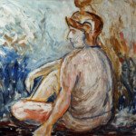 Roman Soldier, circa 1960, oil on masonite, 24" x 30", signed