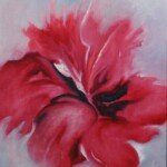 Hibiscus Bloom, 1981, acrylic, signed