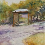 Resting Place on the Path, 1992, watercolour, 19" x 13.5", signed