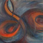 Musical Expression,
1966, oil on masonite, 18" x 24", signed, Private Collection