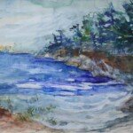 Quiet Beach, watercolour on paper, unsigned, undated