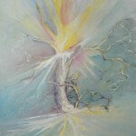 Lightning Strike, 1982, acrylic on masonite, signed