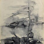 Hanging Tree (clothes), Rainy Day Sketch, circa 1980, pen and ink on paper, 12" x 9", unsigned, Private Collection