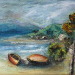 Cap Haitien Harbour, circa 1955, oil on masonite,
24" x 34", signed