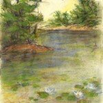 Tapatoo Lodge, 1991, pastel, signed