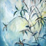 Leaves,
1965, oil on masonite, 24" x18", signed