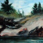Georgian Bay Rock Expressions, 1999, watercolour and mixed media, 15" x 19", signed