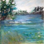 Georgian Bay Inlet, circa 1980, pastel on watercolour paper, 20" x 15", unsigned