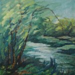 Shimmering Green, 1971, oil on masonite, 24"h x 20"w, signed