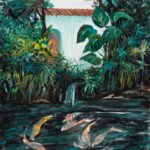 The Prince's Garden, Monaco, 1996, acrylic on canvas, 24" x 36", Also available as a giclée print