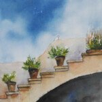 Stairway to the Sky, 1991, watercolour 10" x 14"