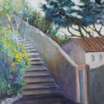 Steps to the Sea, Monaco, 1995, acrylic on canvas 20" x 24"