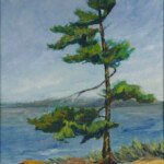 Green Island Pine, 1971, oil on masonite, 30" x 24", signed