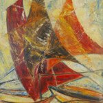 Red Sails, 1966, oil on masonite, 30" x 24"