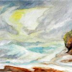 Haitian Coast, 1971, oil on masonite, 36" x 24"