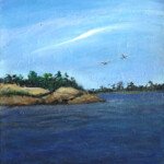 Bay Vista, 2002. acrylic on canvas, 12" x 9", signed