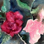Red and Pink Blooms, 1994, watercolour, 10" x 14", signed